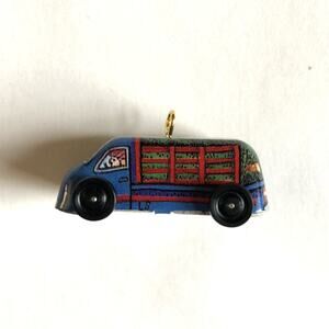 Hallmark Pressed Tin Truck Keepsake Miniature Ornament On the Road #4 1996 Vtg